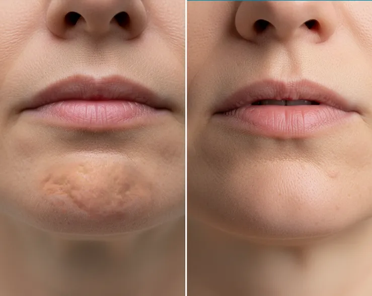Dimpled chin treatment Chester before and after